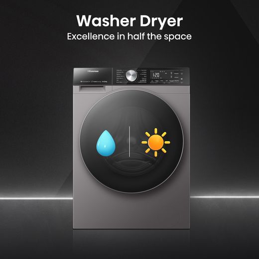 Hisense 5S Series 10Kg / 6Kg Washer Dryer - Titanium - Annotation - Washer dryer