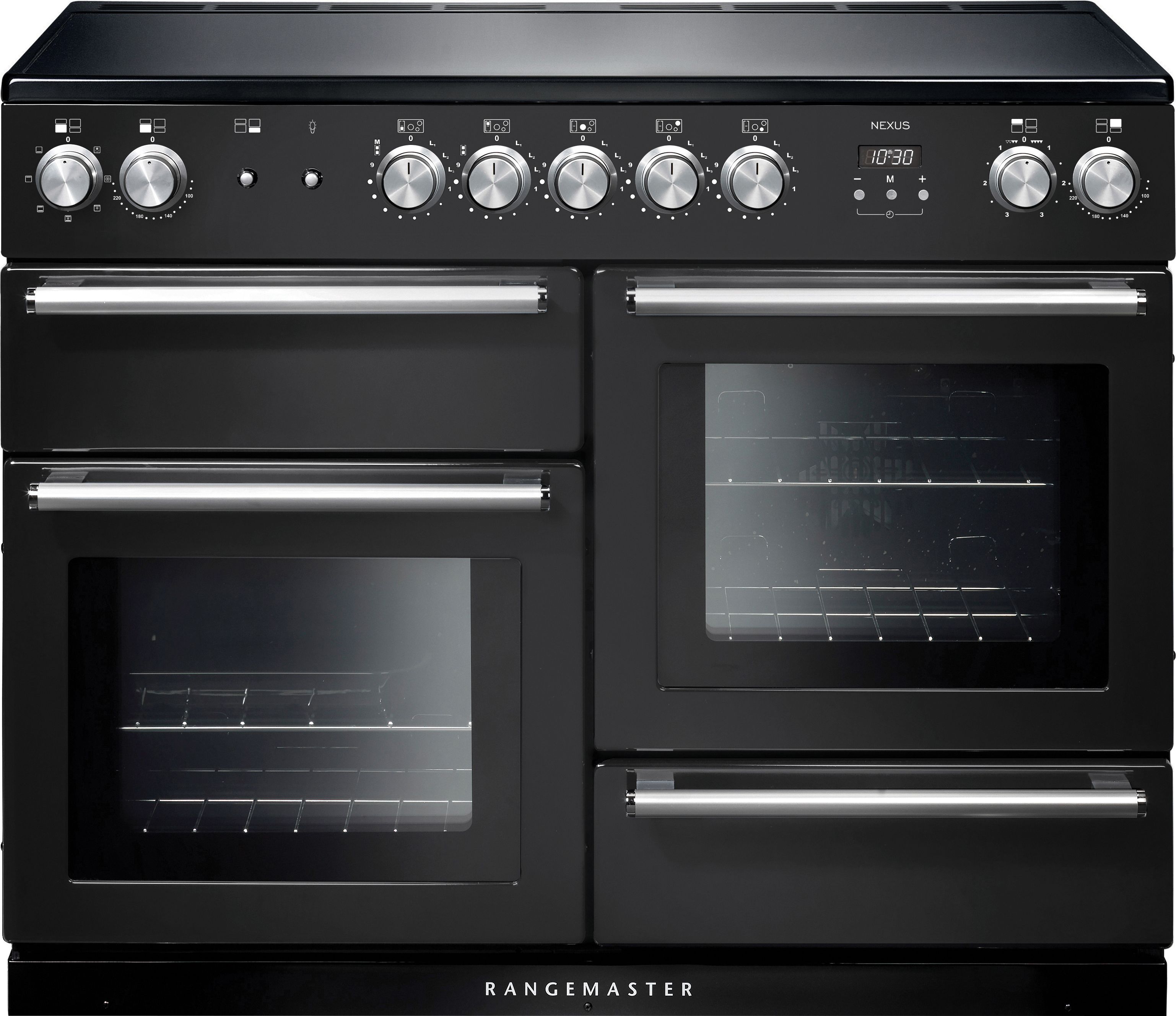 Rangemaster Nexus NEX110EICB/C 110cm Electric Range Cooker with Induction Hob - Charcoal Black - A/A/A Rated, Charcoal Black