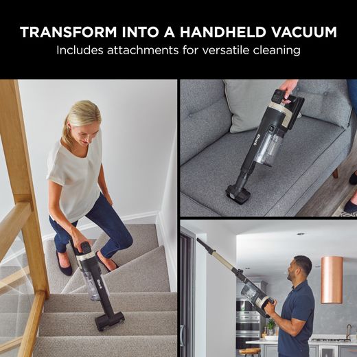 Shark Stratos with Anti-Hair Wrap Plus & Clean Sense IQ IZ400UKT Cordless Vacuum Cleaner with up to 60 Minutes Run Time - Charcoal Grey / Copper - Handheld vaccum