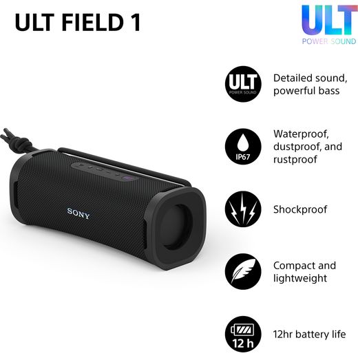 Sony SRSULT10B.CE7 Bluetooth Speaker - Black - annotation - feature