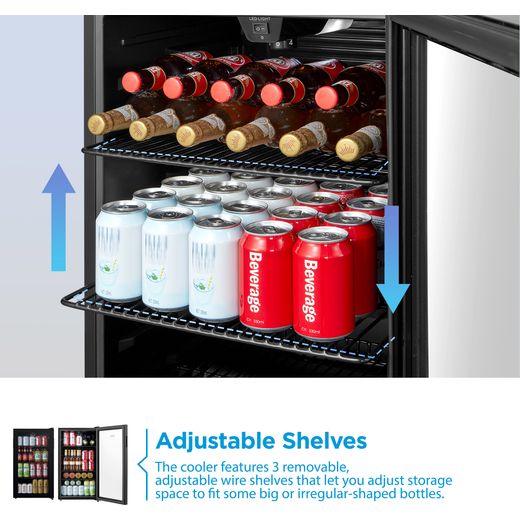 Midea Wine Cooler - Black - adjustable shelves shot