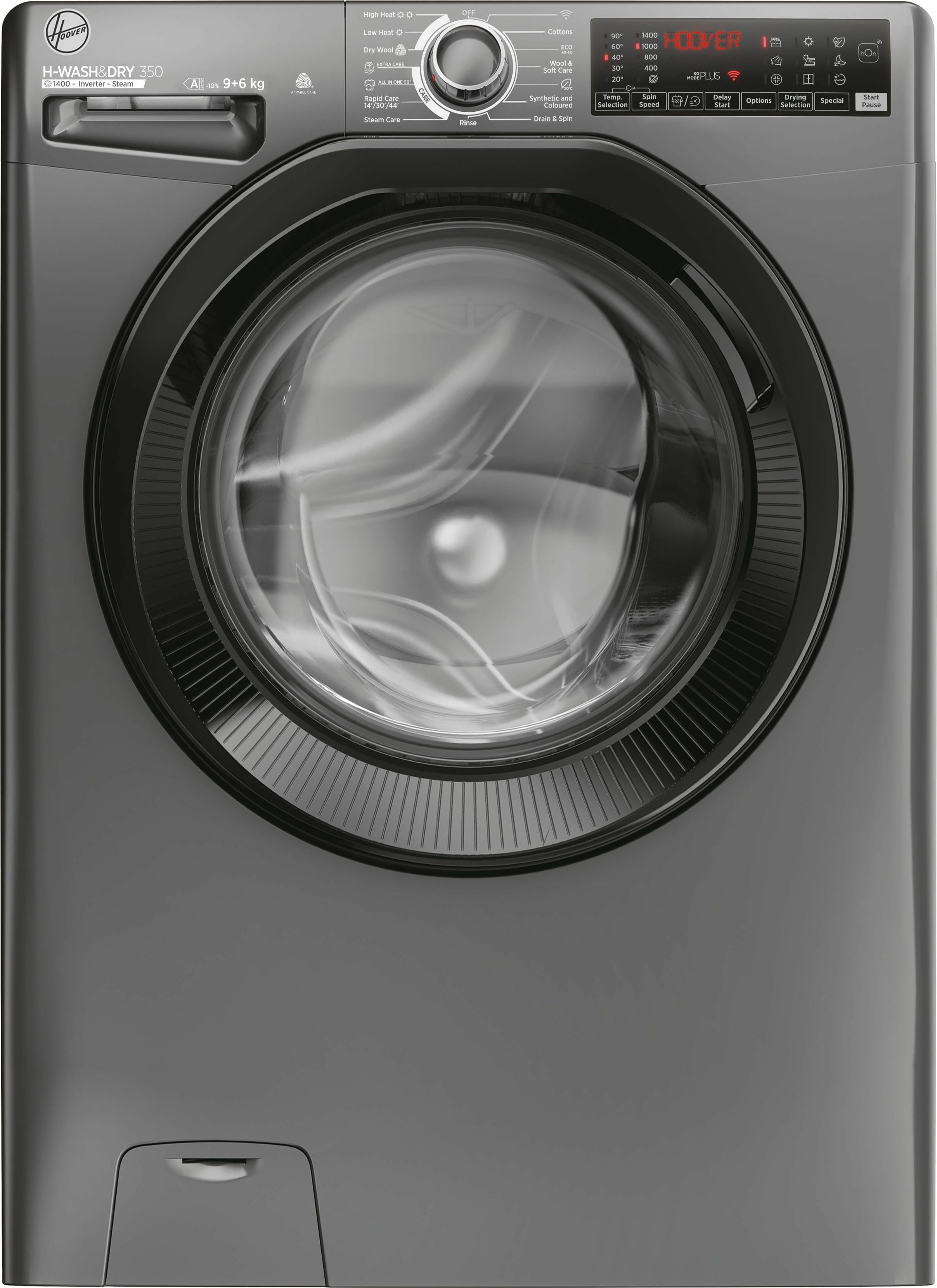 Hoover H-WASH&DRY 350 9kg/6kg Washer Dryer 1400 RPM Graphite Freestanding
