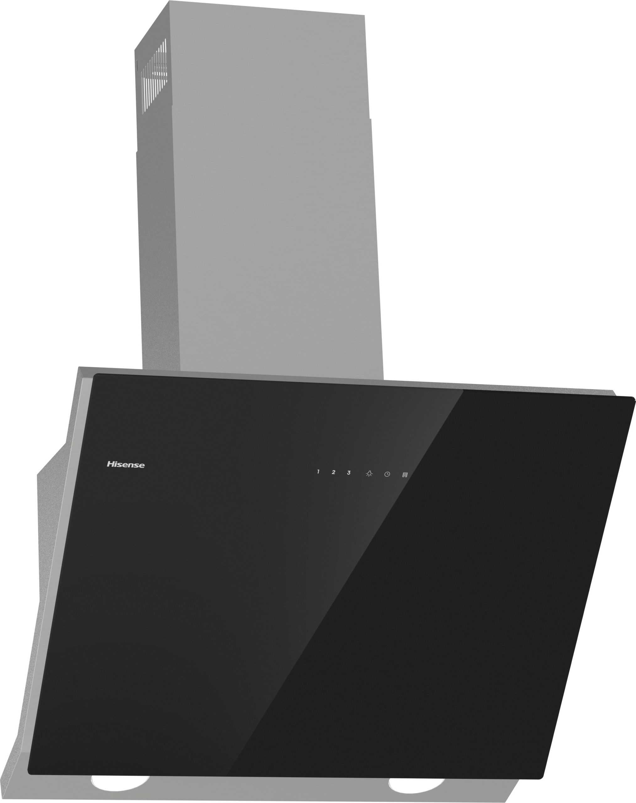 Image of Hisense CH6IN14BXBUK 60cm Angled Chimney Cooker Hood - Jet Black, Black