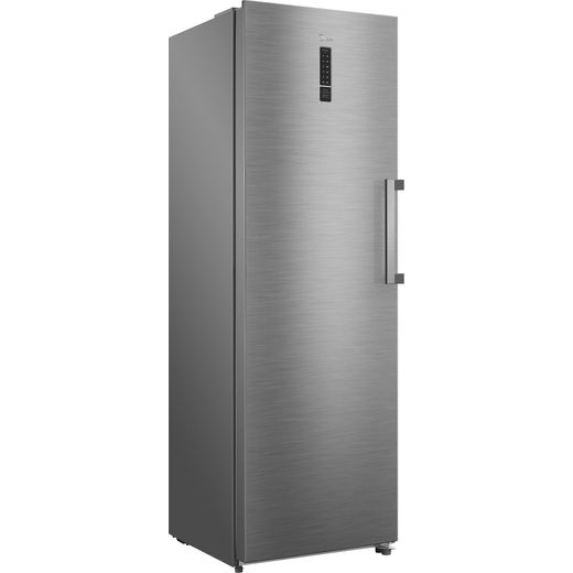 Midea Frost Free Upright Freezer - Brushed Steel - Right perspective