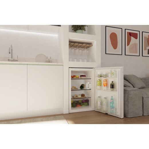 Hoover HONLQ2S58EWK 85cm High Small Fridge - White - Fridge in kitchen shot