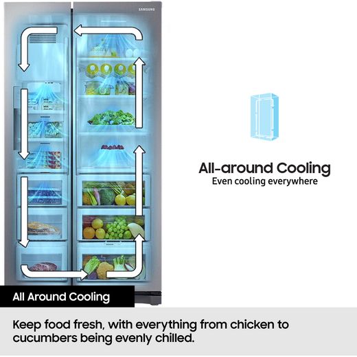 Samsung Series 6 American Fridge Freezer - Silver - Annotation - All-around cooling