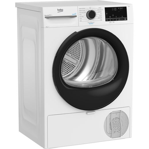 Beko SteamCure BM3T3833W 8Kg Heat Pump Tumble Dryer - White - Right perspective shot