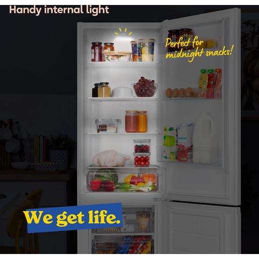 Russell Hobbs RH180FF552E1W 180cm 70/30 Fridge Freezer - White - Annotation - internal light shot 