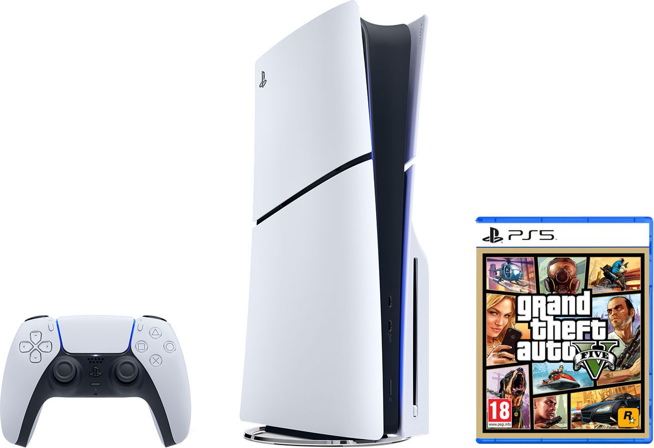Sony PlayStation 5 Slim Console 1TB with GTA V - White