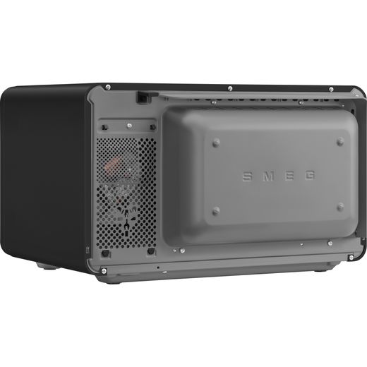 Smeg Collezione MOC02BLMUK Litre 30cm High, Freestanding Small - Black - Back right perspective