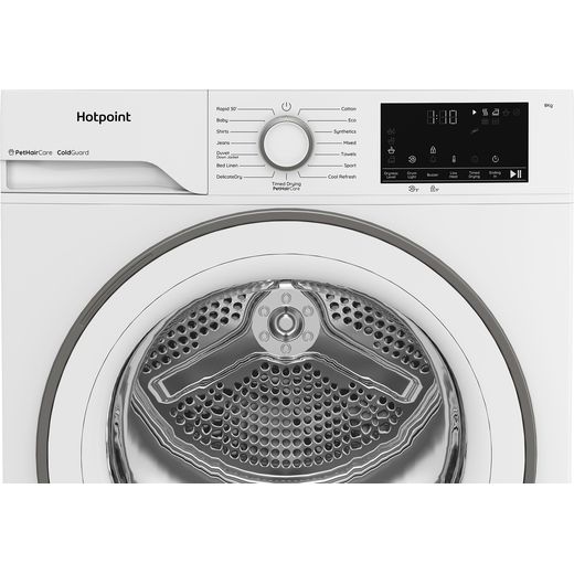 Hotpoint C HSD 84M WW UK 8Kg Heat Pump Tumble Dryer - White - control pane shot 