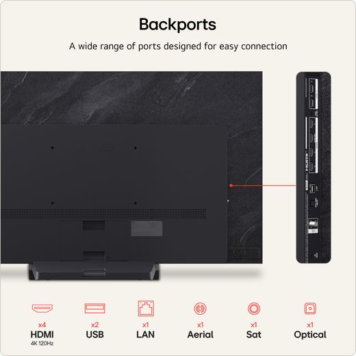 LG evo AI C6 55" 4K Ultra HD OLED Smart TV - Annotation - port shot
