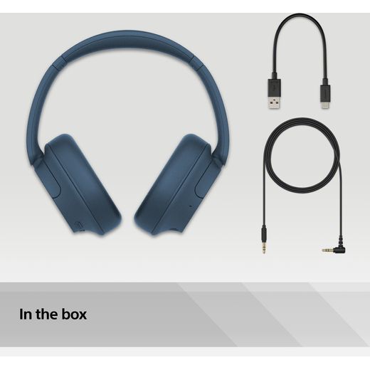 Sony WH-CH720N Wireless Noise Cancelling Over-ear Headphones - Blue - Annotation - in the box shot