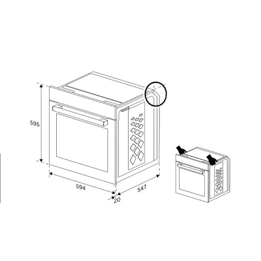 Beko BBIMA13501WXP Built In Electric Single Oven - Stainless Steel - Dimensions