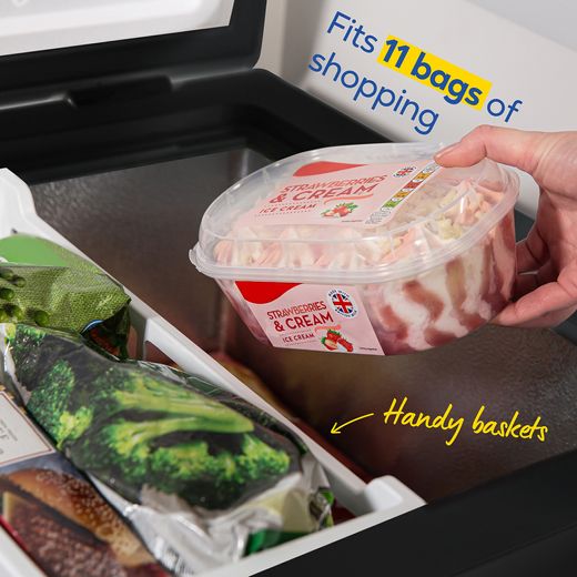 Russell Hobbs Chest Freezer - Black - Annotation - Fits 11 bags of shopping
