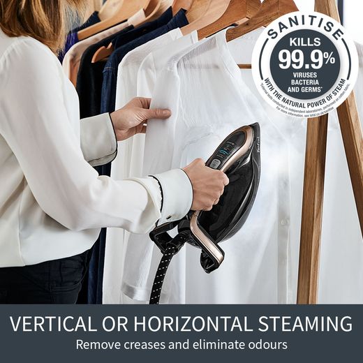 Tefal Express Vision Steam Generator Iron - Purple / Black - Annotation - vertical steaming shot