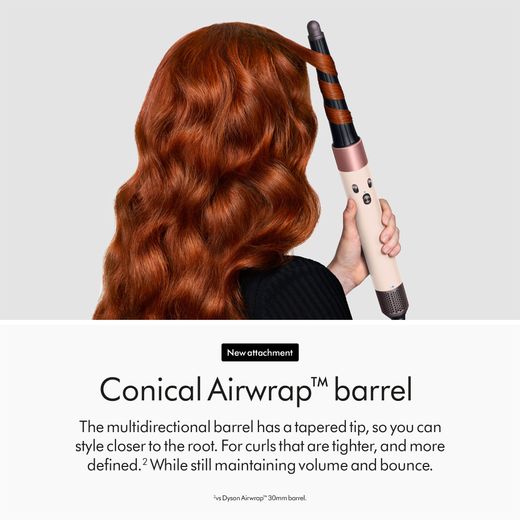 Dyson Airwrap™ I.D. Straight & Wavy 601857-01 Hot Air Styler - Ceramic Pink / Rose Gold - Annotation - Airwrap barrel shot