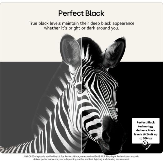 LG AI B6 55" 4K Ultra HD OLED Smart TV - Annotation - perfect black shot 