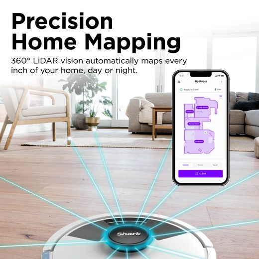 Shark Matrix Plus 2-in-1 Robotic Vacuum Cleaner - Silver - Annotation - Precision home mapping