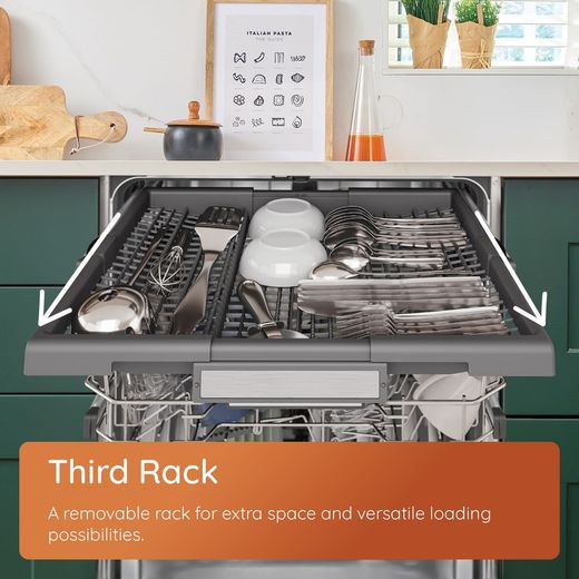 Hotpoint Fully Integrated Standard Dishwasher - White with Fixed Door Hinge Kit - Annotation - Third rack