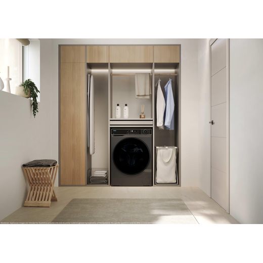 Haier X Series 5 HWD100BP16357GUK 10Kg / 6Kg Washer Dryer with 1600 rpm - Graphite - Washer dryer in utility room shot