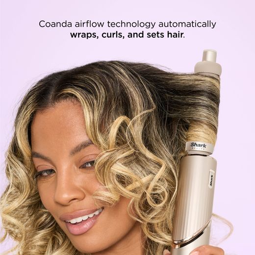 Shark FlexStyle 5-in-1 HD446SLUK Hot Air Styler - Stone - Annotation - wrap and curl shot