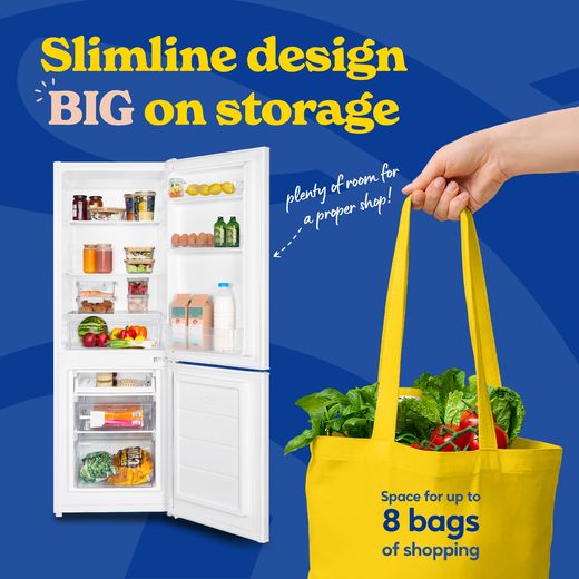 Russell Hobbs RH143FF492E1W 14cm 70/30 Fridge Freezer - White - Annotation - big storage shot