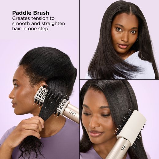 Shark FlexStyle 5-in-1 HD446SLUK Hot Air Styler - Stone - Annotation - paddle brush shot