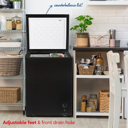 Russell Hobbs Chest Freezer - Black - Annotation - Counterbalanced lid