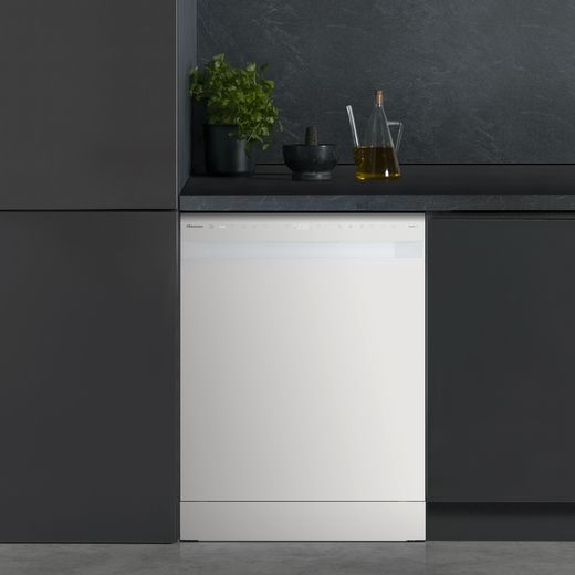 Hisense Standard Dishwasher - White - Dishwasher in kitchen shot