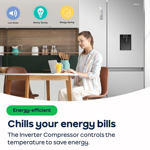 Hisense American Fridge Freezer - Stainless Steel - Annotation - Inverter compressor shot