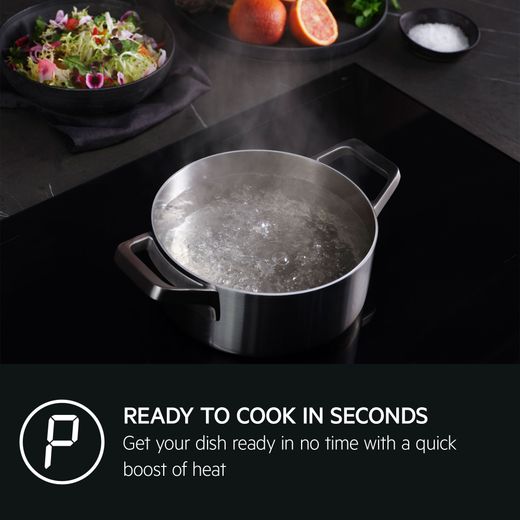 AEG 6000 FlexiBridge® TI64IG00FZ 59cm Induction Hob - Black - Annotation - Ready to cook in seconds