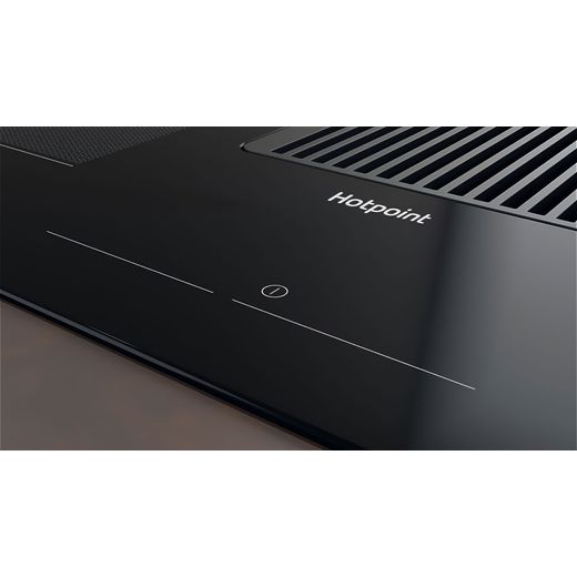 Hotpoint PVH92BK/FKIT 83cm Venting Induction Hob - Black - Close up control panel shot