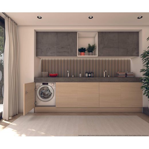 Hoover Integrated 9Kg / 5Kg Washer Dryer - White - Washer dryer in laundry room