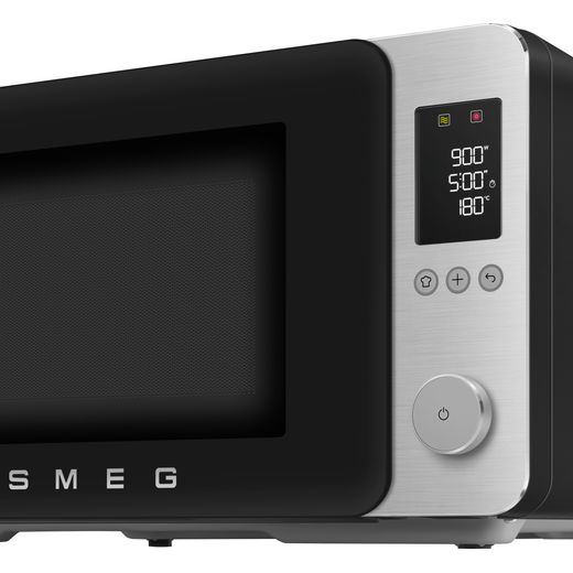 Smeg Collezione MOC02BLMUK Litre 30cm High, Freestanding Small - Black - Control panel