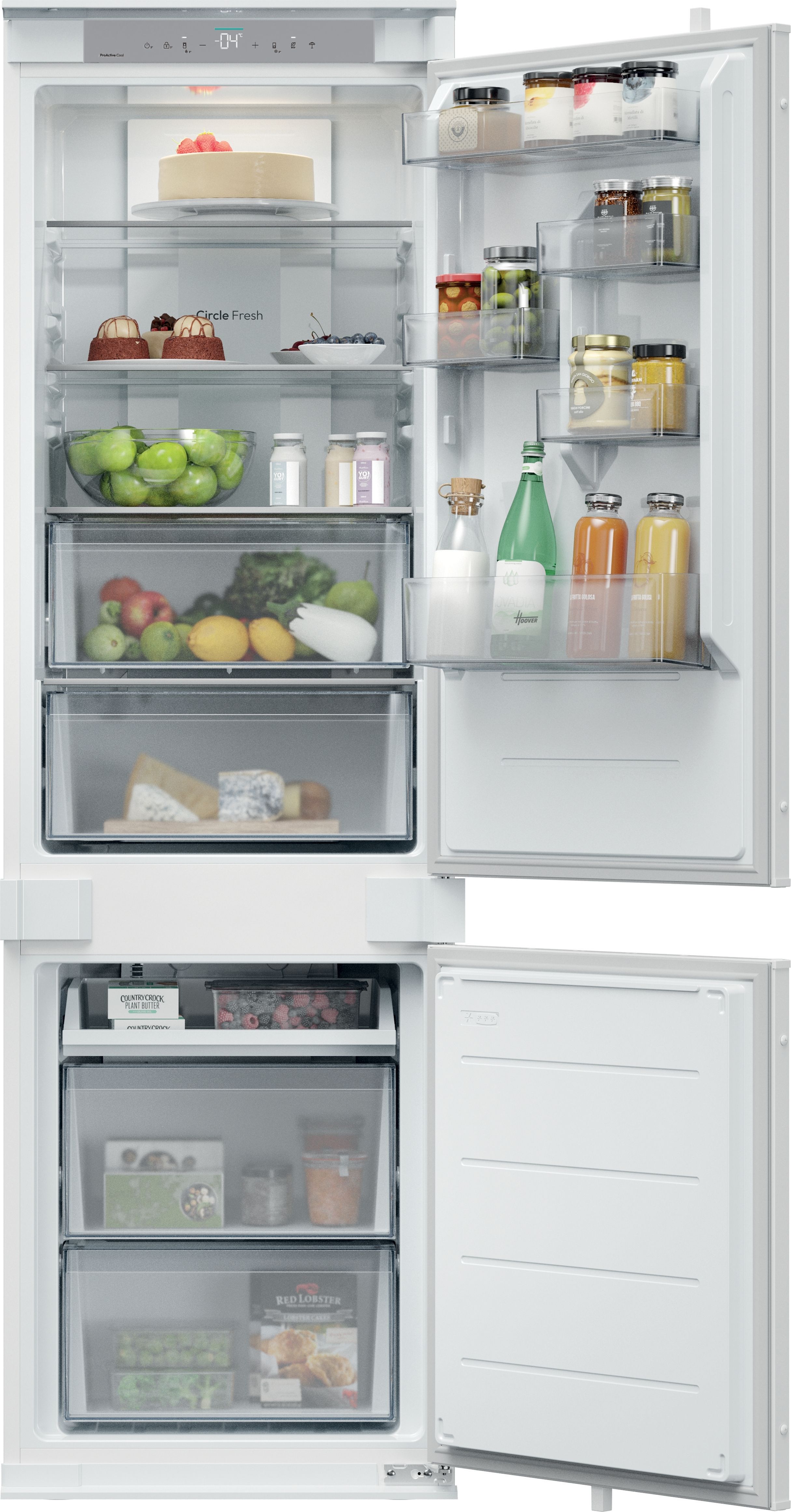 Hoover White Integrated Fridge Freezer - 251L Total Capacity - Total No Frost - Circle Fresh - E Rated