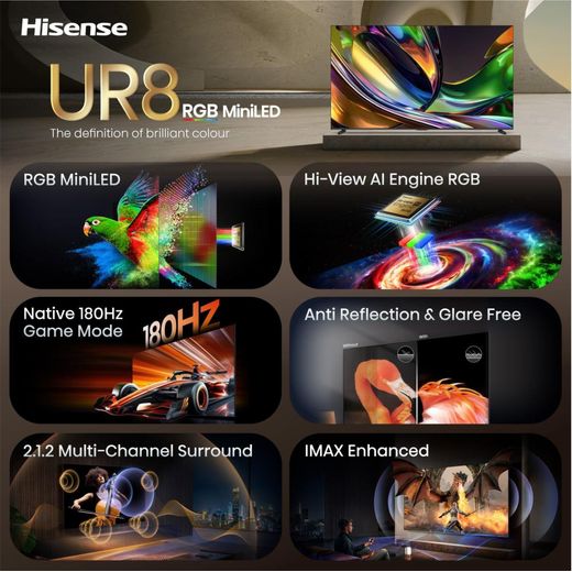 Hisense 100" 4K Ultra HD RGB-Mini LED Smart TV [2026] - Annotation - Top features