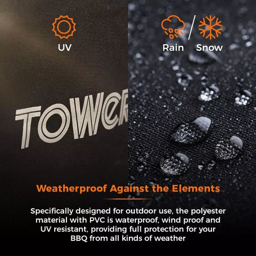 Tower 4 Burner Gas Gas Barbecue - Black - Annotation - Water proof shot