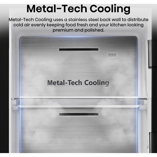 Hisense PureFlat American Fridge Freezer - Black Stainless Steel - Annotation - Metal-Tech Cooling