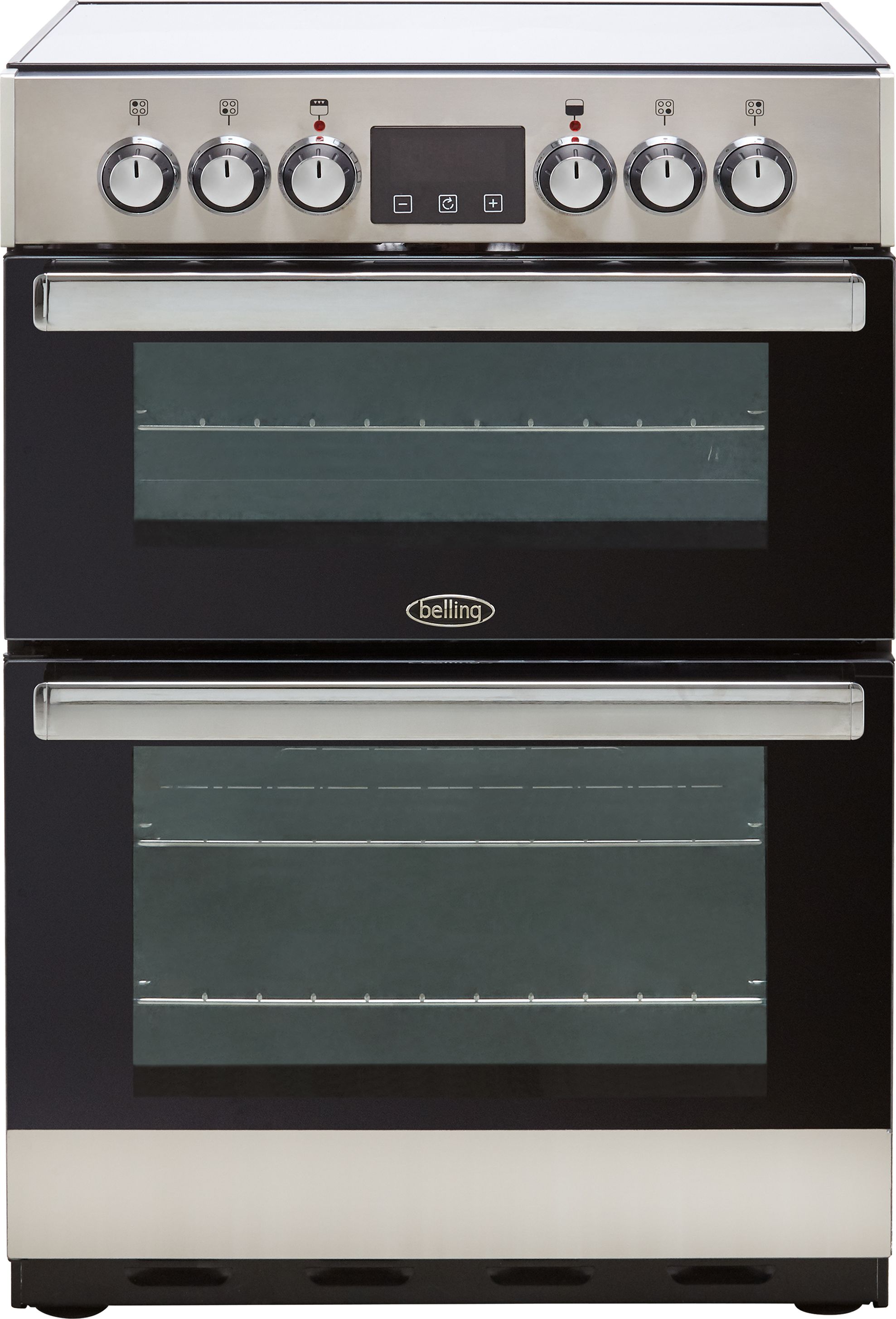 Belling Cookcentre 60E 60cm Electric Cooker with Ceramic Hob - Stainless Steel - A/A Rated, Stainless Steel