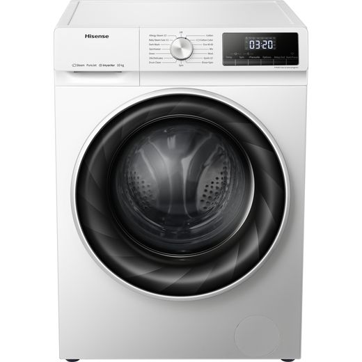 Hisense WFQY1014EVJM 10Kg Washing Machine with 1400 rpm - White - B Rated