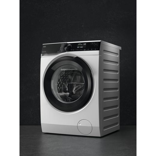 AEG ProSteam® Technology LFR741144B 11kg Washing Machine with 1400 rpm - White - Washing machine in display room shot