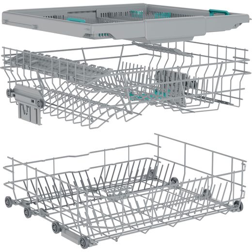 Hisense Fully Integrated Standard Dishwasher - Black - right rack perpsective shot