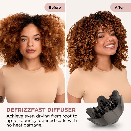 Shark SpeedStyle Pro FLEX 4-in-1 HD542UK Hair Dryer - Mocha Silver - Annotation - Defrizzfast Diffuser