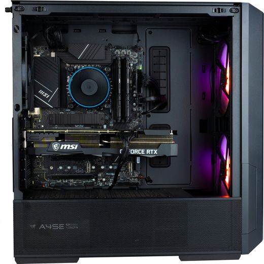Cyberpower AO22224 2023 - NVIDIA GeForce RTX 4060 Ti Intel Core i5 1tb SSD - Black - Side shot
