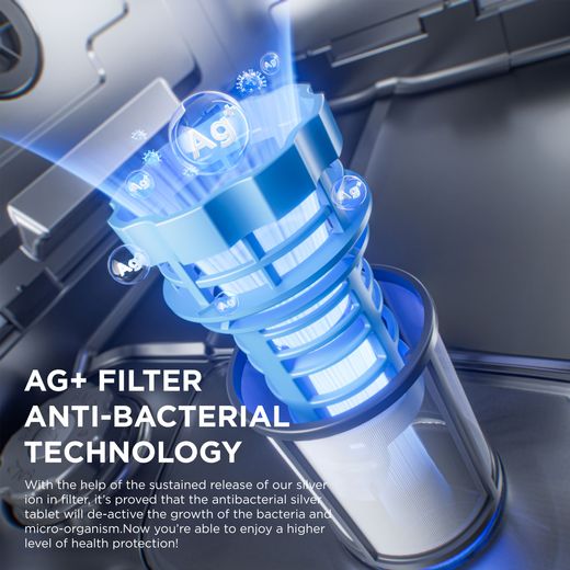 Midea Standard Dishwasher - Stainless Steel - Annotation - Anti bac filter shot