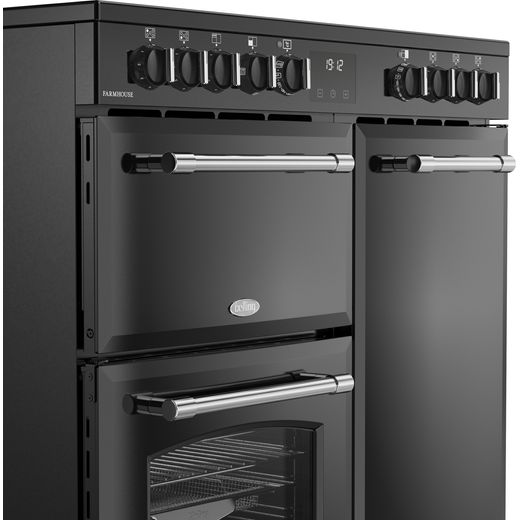 Belling Farmhouse 90E 90cm Electric Range Cooker with Ceramic Hob - Black - Close up shot