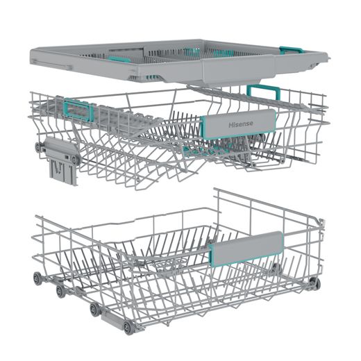 Hisense Fully Integrated Standard Dishwasher - Silver - Racks