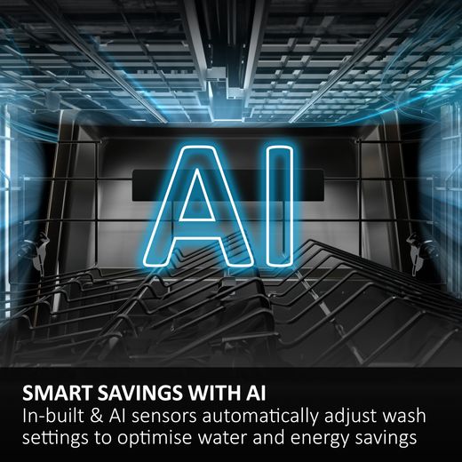 Haier I-Pro Shine Series 5 Slimline Dishwasher - White - Annotation - AI
