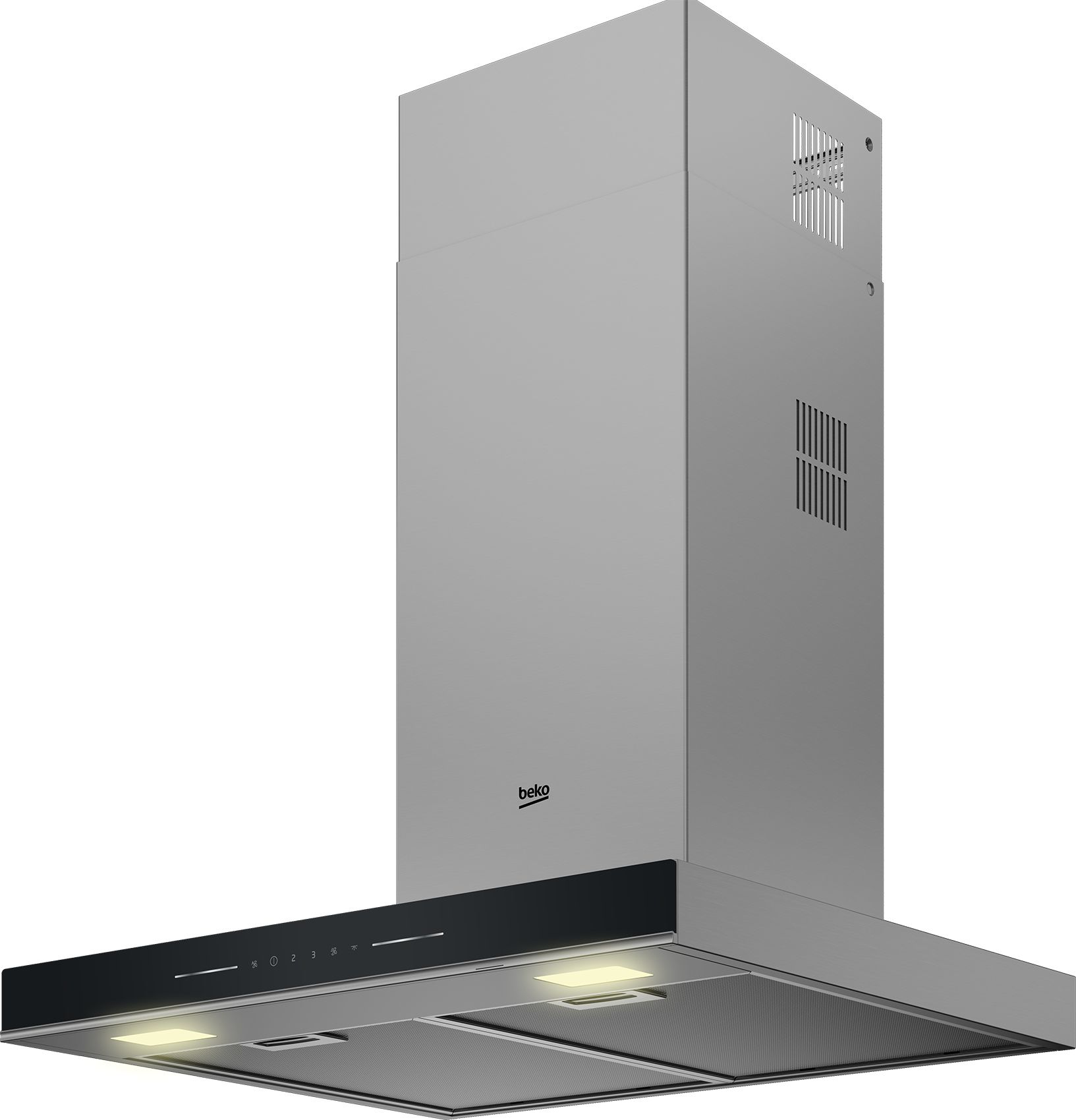 Beko BHCB66441BBH 60cm Chimney Cooker Hood - Stainless Steel